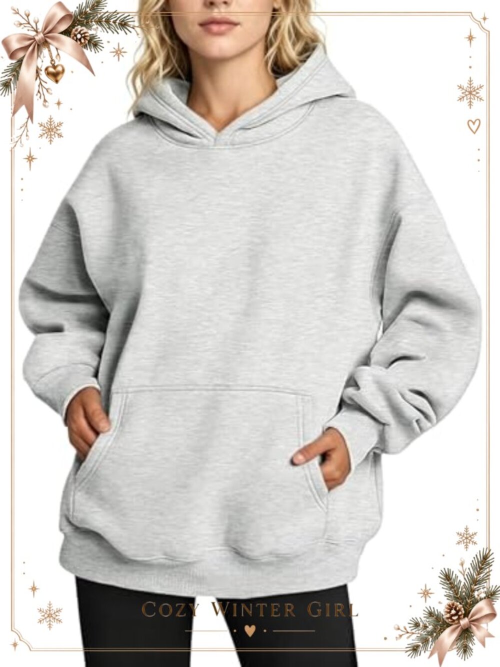 Oversized Fleece Hoodie Pullover Sweatshirt Drop Shoulder Y2k